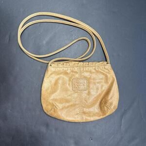 Fossil Boho Brown Leather Crossbody Bag Purse Key Adjustable Vintage Y2K